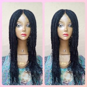 30" Yaki kinky straight braided box braids glueless hair wig